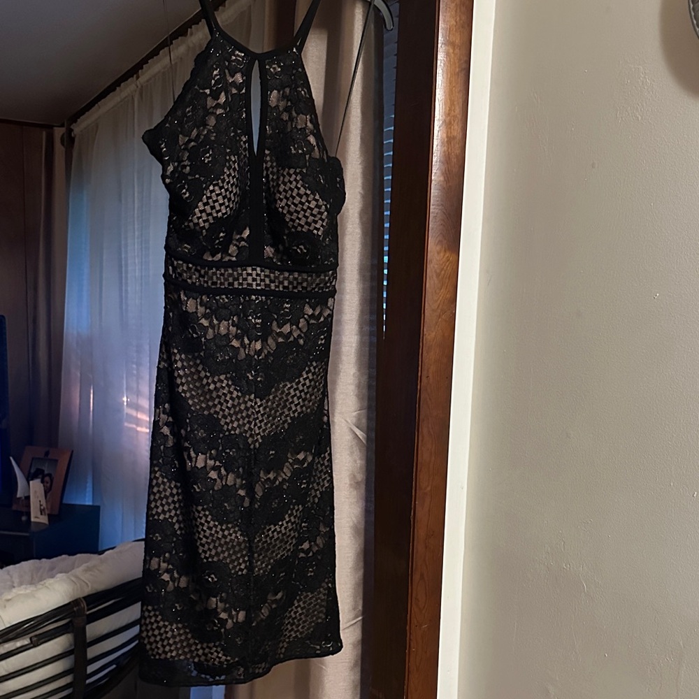 Morgan & Co. Black Lace Evening Dress